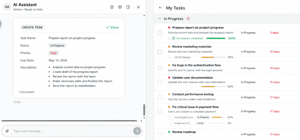 AI Assistant module interface